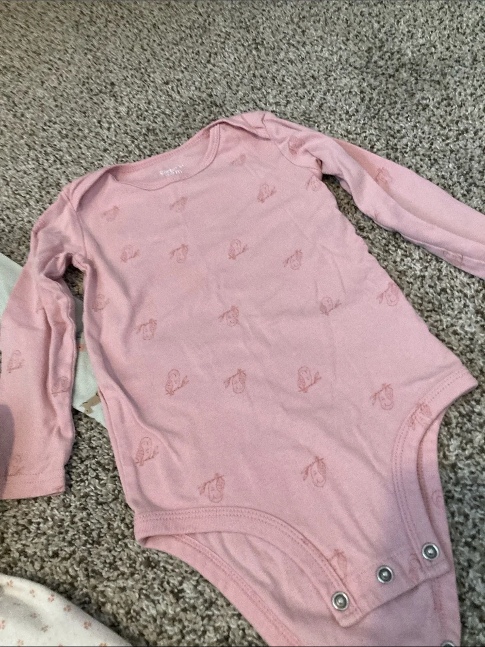 Baby Girls Long-Sleeve One-Piece Bodysuit Trio - Pink, Mint & Floral